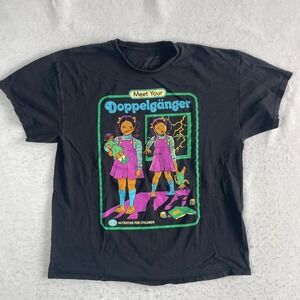 Steven Rhodes T-Shirt Mens XL Black Meet Your Doppelganger Graphic Retro Tee